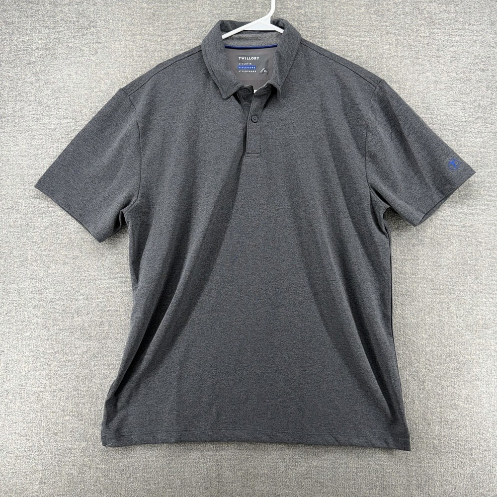 Twillory Athleisure Golf Polo Shirt Men Size XL Gray Short Sleeve Casual